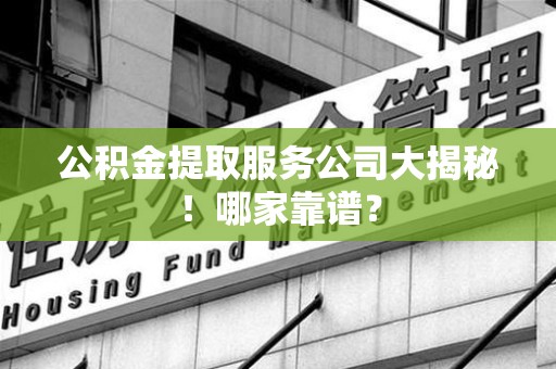 三元公积金提取服务公司大揭秘！哪家靠谱？